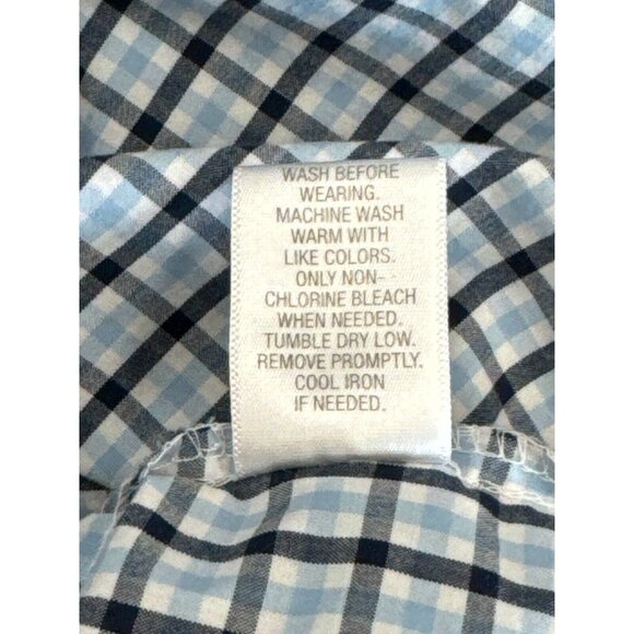 Croft & Barrow Mens Easy Care Blue Plaid Button Down Shirt Size L‎ Short Sleeve - Picture 7 of 11